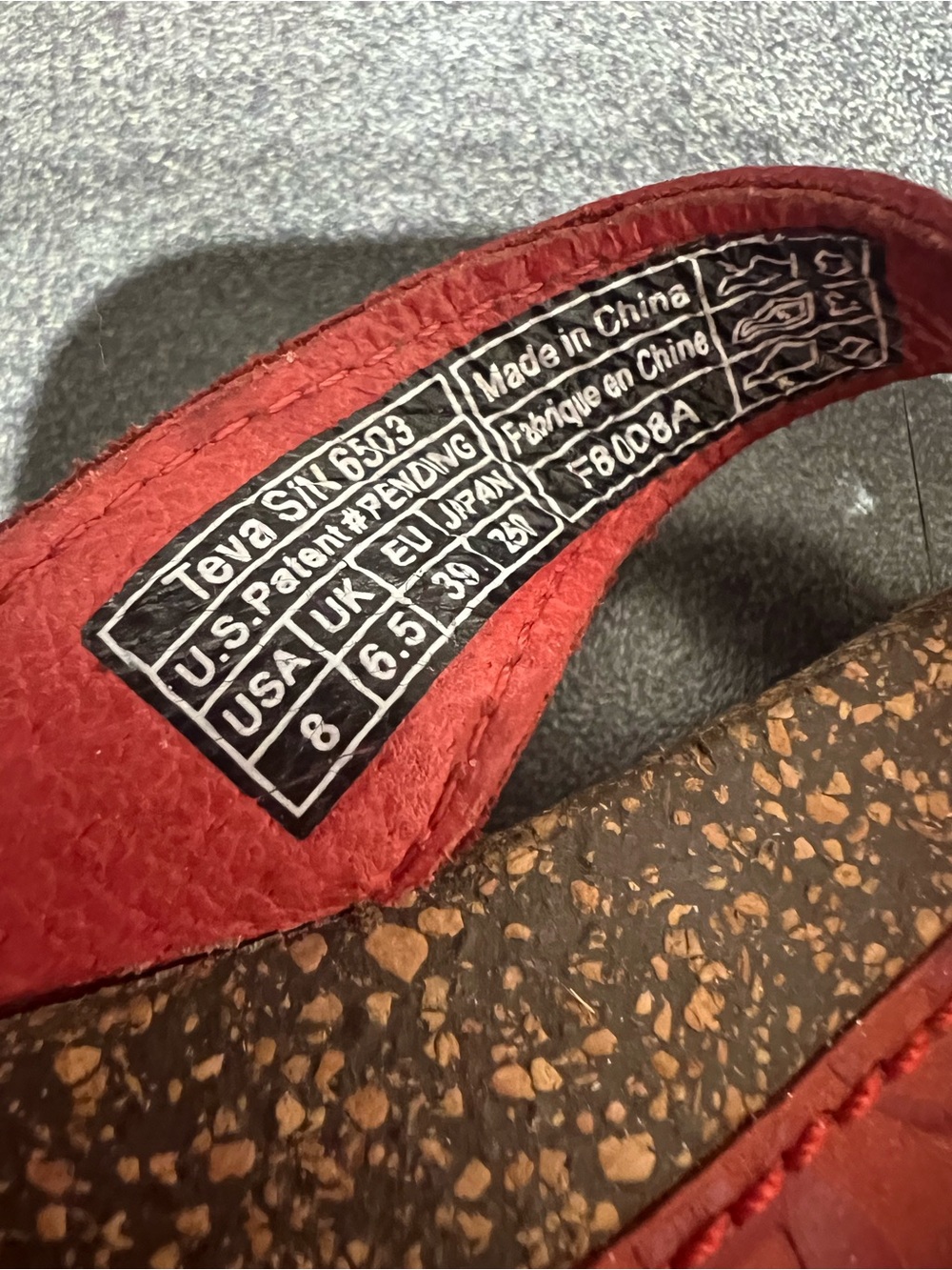 Teva Cork-Print Slide Sandal burnt orange 
Size 8